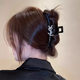 Hot girl half-catch Korean version large black glossy shark clip clip high-end letter glitter diamond hair clip for women