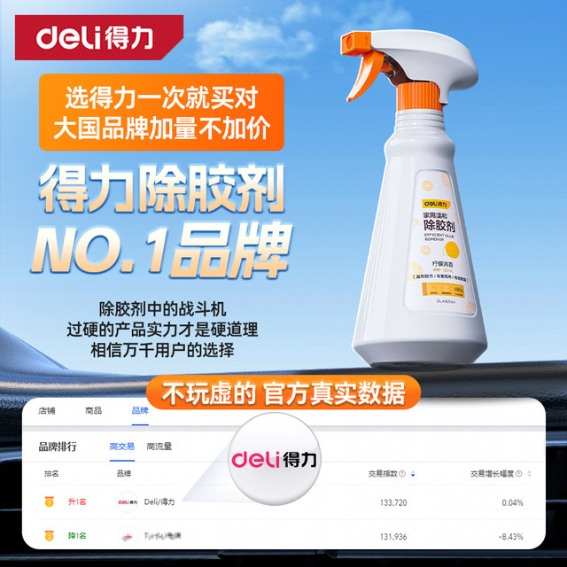 Deli glue remover universal household glue remover strong removal of self-adhesive tape car glass double-sided sticky mark removal and washing