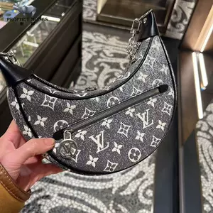 Replica Louis Vuitton Loop Bag In Grey Monogram Denim M21752