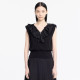 XG/Xuege XJ201019A690 Black Ruffle Sleeveless T-shirt Fashion Summer New V-neck Top Women's Clothes

