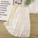 French ballet style lace cotton embroidery spliced ​​cake skirt mid-length A-line temperament sweet skirt