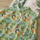 Children's fun cartoon printed fresh lapel top versatile cotton loose summer short-sleeved shirt women's shirt new
