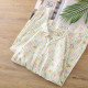 Sweet little fresh green striped cartoon kitten printed long-sleeved shirt for women in autumn new loose casual top