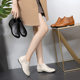 Genuine leather short boots women's flat boots plus velvet women's shoes soft sole frosted cowhide shoes casual large size winter mother's shoes