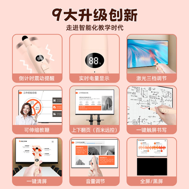 Yixiangsui telescopic pointer page-turning pen for teachers multifunctional writable ppt remote control pen suitable for seewo electronic whiteboard multimedia teaching all-in-one machine touch screen lecture countdown laser pen