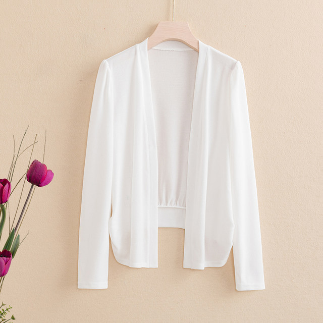 Knitted shawl jacket women's short spring and autumn new long-sleeved versatile cheongsam skirt with cardigan mom top