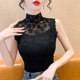 Lace vest fake collar women's versatile fake collar 2023 autumn and winter new style half high collar plus velvet lace collar bottoming shirt