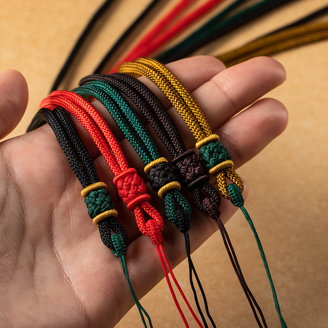 Chinese pendant lanyard hand-woven thick hanger rope men's pull rope Buddha and public necklace rope high-end pendant rope