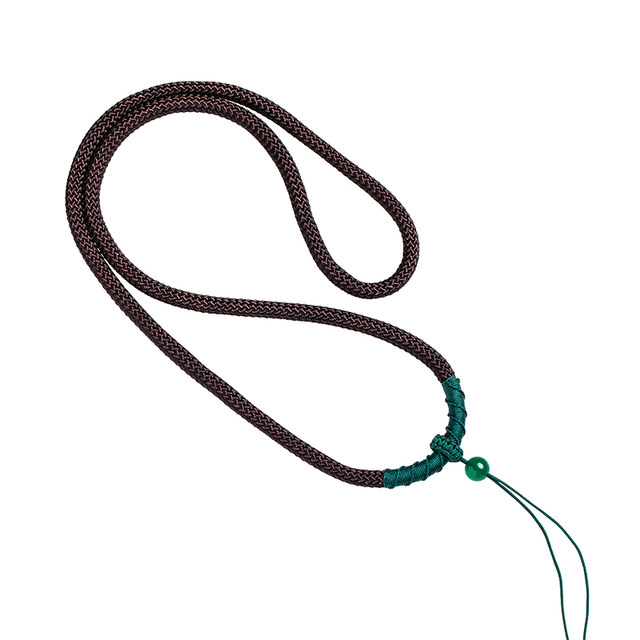 Rotating knot hand-woven thick pendant rope jade gold lanyard pendant rope men's fixed halter necklace rope