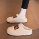 Baotou half slippers women's velvet snow boots 2025 winter new style slip-on outer wear warm cotton shoes furry slippers