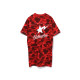 BAPE women's spring and summer star pattern letters camouflage print round neck short-sleeved dress 235511E