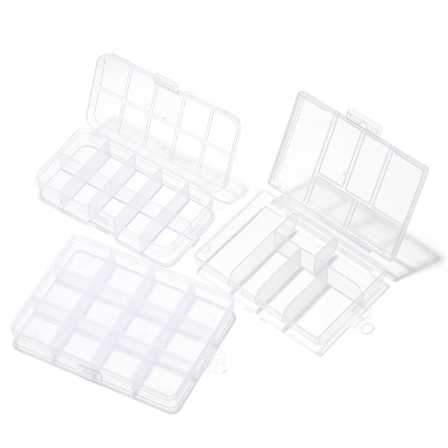 Large capacity transparent plastic storage box multifunctional jewelry bead placement tool box 24 grids 28 grids
