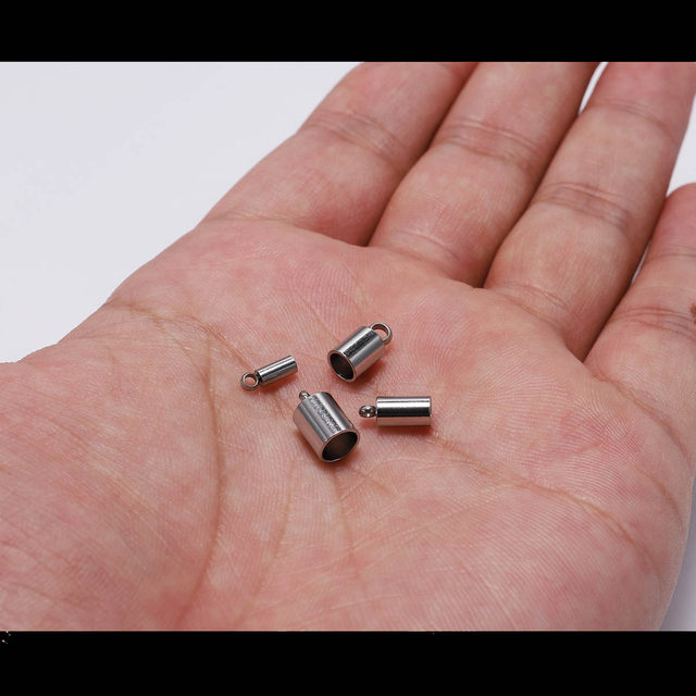 Stainless steel bucket, round leather rope buckle, clock bracelet, necklace buckle, weight buckle, tassel hat, handmade DIY jewelry accessories