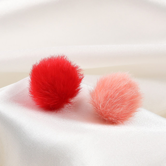 Warm winter 17mm round fur ball imitation mink hair pendant pendant DIY sweater crossbody fur bag clothing accessories