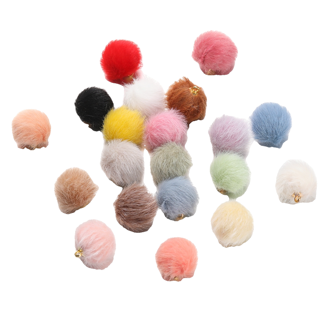 Warm winter 17mm round fur ball imitation mink hair pendant pendant DIY sweater crossbody fur bag clothing accessories