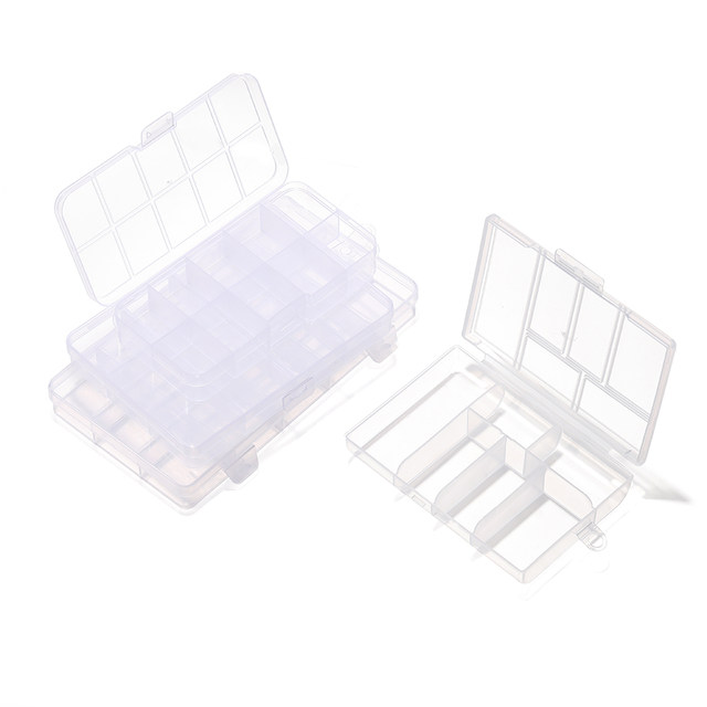 Large capacity transparent plastic storage box multifunctional jewelry bead placement tool box 24 grids 28 grids