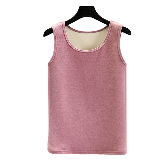 German velvet vest for women in autumn and winter plus velvet and thickened seamless round neck t-shirt for inner wear and outer wear brushed warm base shirt top