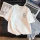 Summer white short-sleeved T-shirt for women 2025 new hot cartoon bear t-shirt loose design half-sleeved top