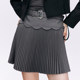MOISSAC Mossac French age-reducing commuter college style pleated skirt A-line short skirt for women