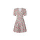 The same style in the mall, Mossack V-neck Short Sleeve High Waist Cherry Blended Printed Dress for Women
