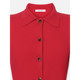 
FRAME Women's Red Short Cashmere Polo Lapel Button Cardigan
