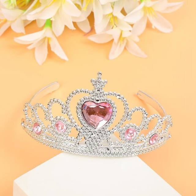 Children Ice and Snow, Crown Magic Stick Set Esha Princess Set, Little Girl Boarding Crown Girl