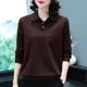2025 Spring and Autumn New Polo Shirt T-shirt Women Loose Large Size T-shirt Korean versatile middle-aged mother women's top
