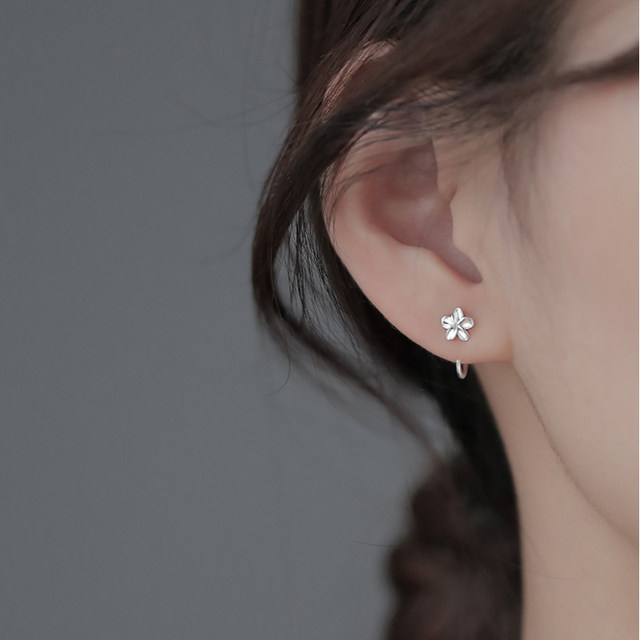versatile S925 whole body sterling silver earrings women's silver ear jewelry ear hook earring ear bone nail ear piercing ear stick small ear pendant