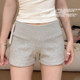 Gray sports shorts for women 2025 new summer thin five-point pants straight-leg casual high and low waist hot girl wide-leg pants