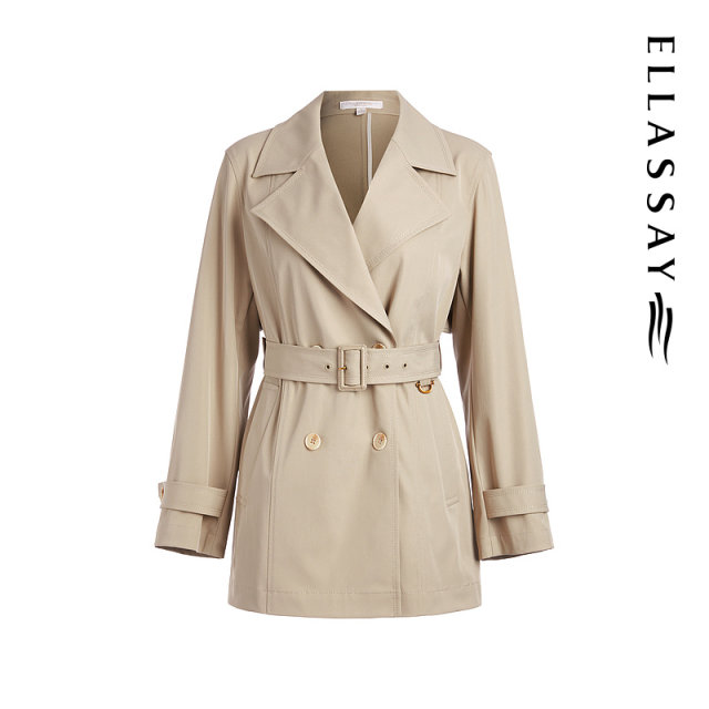 
Gliss Outlet Autumn New Belt Design Classic Short Trench Coat Women EWW343F00900
