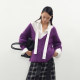hug 2025 autumn and winter new purple dark green extremely fine mohair deep V pullover