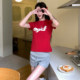 Xishi Chaoshe AGXS summer slim foam logo slim sweet spicy sweet cool stretch American top short-sleeved T-shirt
