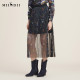 Answer to the mystery 2022 autumn new retro printed mesh skirt A-shaped versatile pleated design skirt for women 223MB1040
