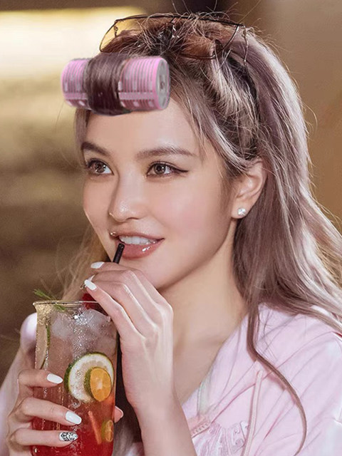 Air bangs rolled tube large roll bangs fixed artifact hair clip female front high skull top hair fluffy folder