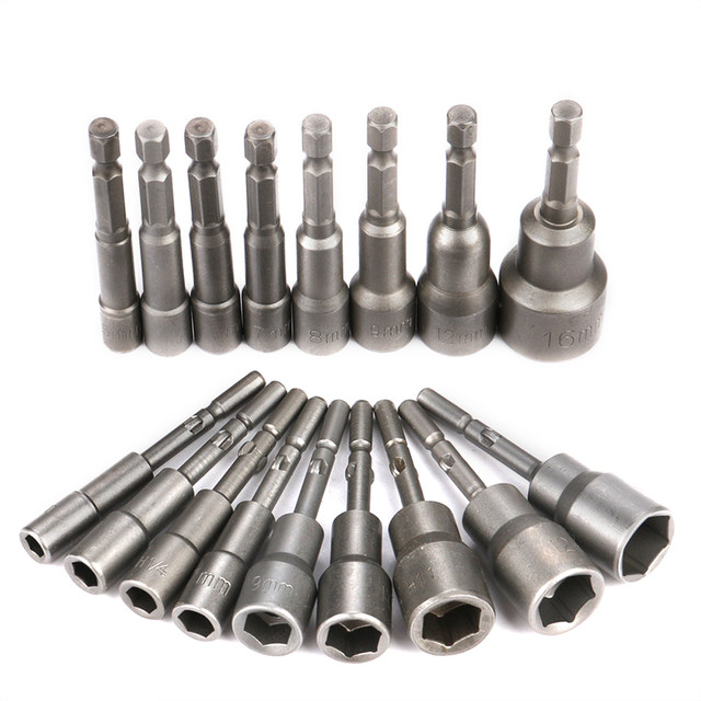 BYA electric wrench sleeve head hardened hexagonal air batch sleeve electric drill 801 screwdriver electric batch head electric nozzle