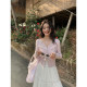 pusumede lace spliced ​​v-neck knitted cardigan for women's design short style slim long-sleeved T-shirt top