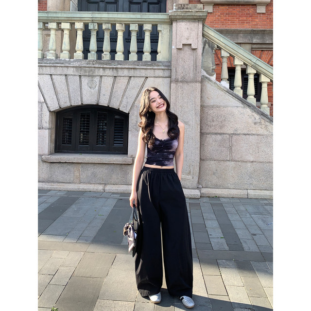 
Pusumede sexy neck halter mesh suspender for women wearing wrinkled and smudged design niche and unique vest top