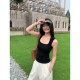 
Pusumede core items! Large U-neck suspender vest for women in summer wear stretch-knit slim temperament top