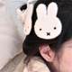 
Homemade Miffy Rabbit Plush Cartoon Post Bangs Stickers Sweet Girl Blackmailing Money Traceless Velcro Hair Accessories