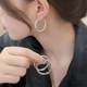 Silver simple plain ring earrings for women 2025 new earrings super fire earrings light luxury high-end earrings ring ear buckles