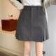 Large size autumn and winter new wool pleated skirt age-reducing A-line short skirt anti-lighting and slimming the belly-covering college style skirt