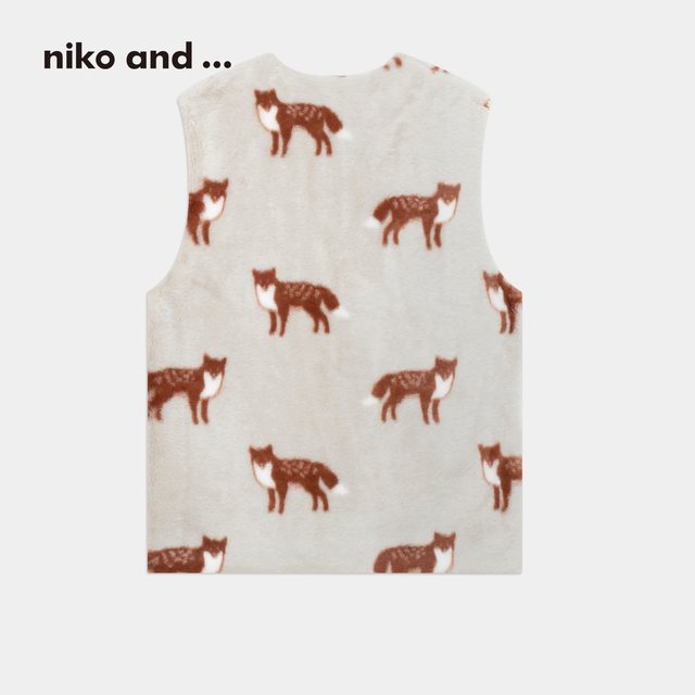 
niko and...cold protection series 2025 winter new cute animal plush thermal vest 588061