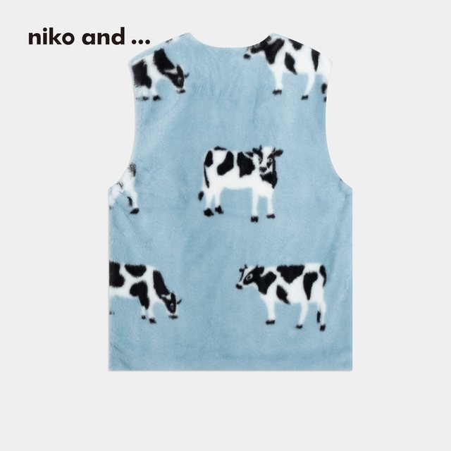 
niko and...cold protection series 2025 winter new cute animal plush thermal vest 588061