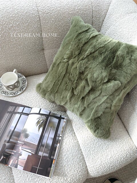 Texdream attitude, Otter Rabbit Fur Series, Fur Pillow Ins, Light Luxury Modern Living Room Sofa Cushion Pillow Cover