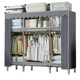 Wardrobe Home Bedroom Simple Assembly Cloth Wardrobe Bold and Thickened Steel Pipe Strong and Durable Rental Storage Cabinet