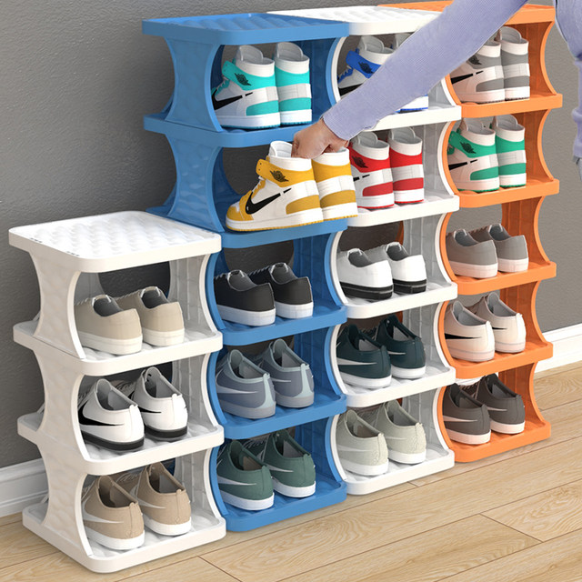 Entry-level folding small narrow shoe shelf household simple door shoe cabinet multi-layer shoe storage artifact space-saving dormitory