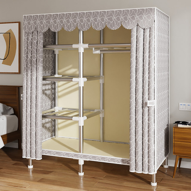 Simple wardrobe home bedroom cloth wardrobe rental house sturdy and durable economical wardrobe single small cabinet