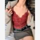 Lace with breast pads, beautiful back, vest and suspenders, women's brushed warm and pure desire slimming bottoming top