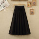 2023 autumn and winter new retro high -waisted A -line skirt light core skirts, laceli pleated skirt long skirt women
