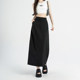 Black A-line skirt for women 2025 new temperament spring and summer hip cover suit high waist long skirt for meat pocket
